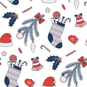 Seamless Christmas pattern Stock Illustration