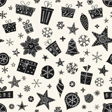 Seamless Christmas pattern Stock Illustration