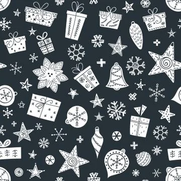 Seamless Christmas pattern Stock Illustration