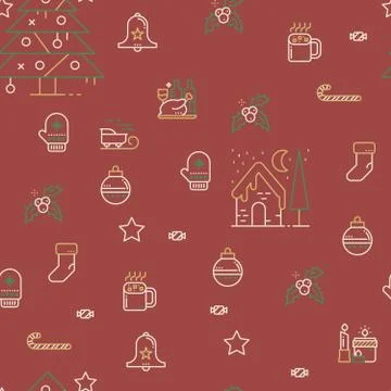 Seamless Christmas Pattern Illustrazione stock