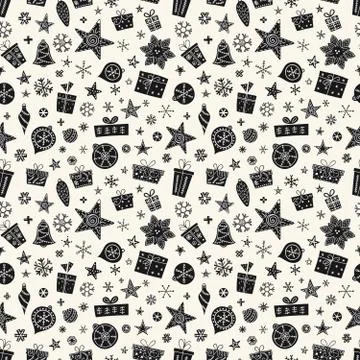 Seamless Christmas pattern Stock Illustration