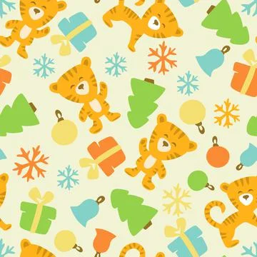 Seamless Christmas pattern.  Stock Illustration