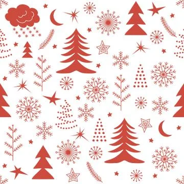 Seamless Christmas pattern red Stock Illustration