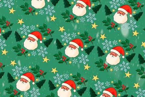 Seamless Christmas pattern with Santa Claus. イラスト素材