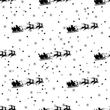 Seamless Christmas Pattern with Santa.Perfect for gift paper, pattern fills.. Stock Illustration