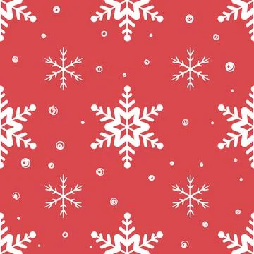 Seamless Christmas pattern with snowflakes Stock Illustration