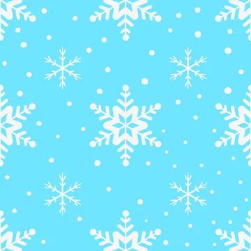 Seamless Christmas pattern with snowflakes Stock Illustration