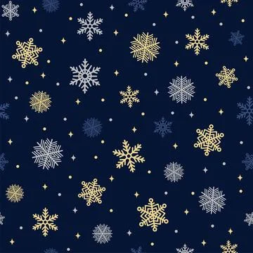 Seamless Christmas pattern with snowflakes. Stock Illustration