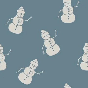 Seamless Christmas pattern with snowman 스톡 일러스트