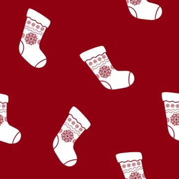 Seamless Christmas Pattern with Sock 스톡 일러스트