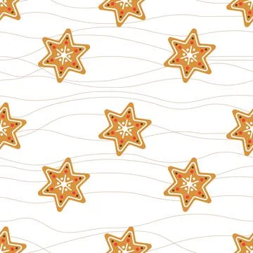 Seamless christmas pattern with stars vector illustration. Stock Illustration
