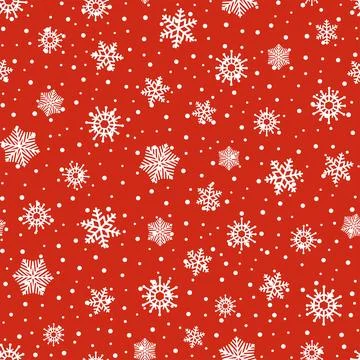 Seamless Christmas pattern with white snowflakes. Stock Illustration