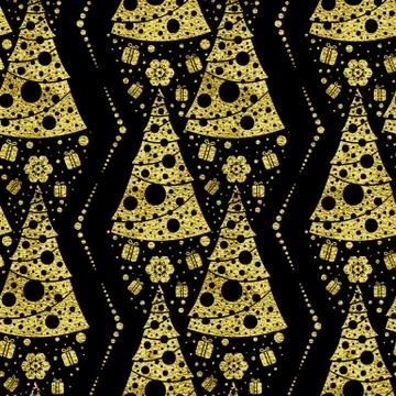 Seamless Christmas patterns Stock Illustration