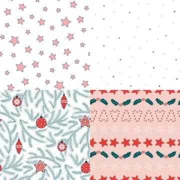 Seamless Christmas patterns Stock Illustration