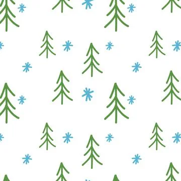 Seamless christmas tree pattern Stock Illustration