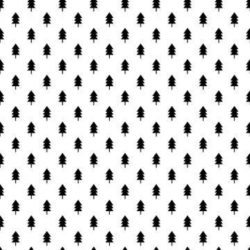 Seamless christmas tree pattern illustration. Stock Illustration