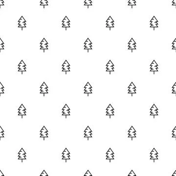 Seamless christmas tree pattern illustration. Stock Illustration