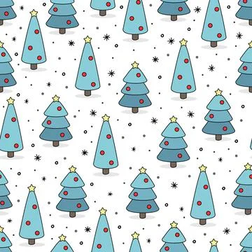 Seamless christmas tree pattern vector illustration. Can be used for Christmas イラスト素材