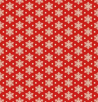 Seamless Christmas Winter Pattern with Snowflakes Isolated on Re Stock Illustration
