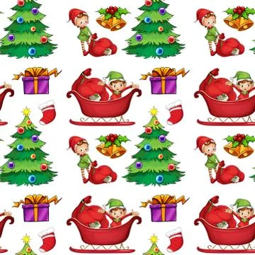Seamless christmas wrapping Stock Illustration
