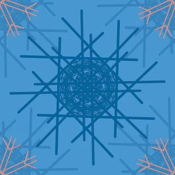 Seamless Christmas,New Year pattern doodle hand random drawn snowflakes Illustrazione stock