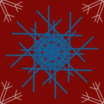 Seamless Christmas,New Year pattern doodle hand random drawn snowflakes イラスト素材