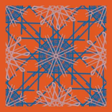 Seamless Christmas,New Year pattern doodle hand random drawn snowflakes Stock Illustration