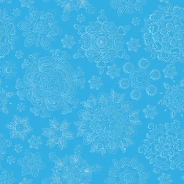 Seamless christmass pattern, snowflakes on a light background Stock Illustration