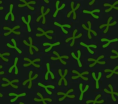 Seamless Chromosomes Pattern on Dark Background. Vector 库存插图