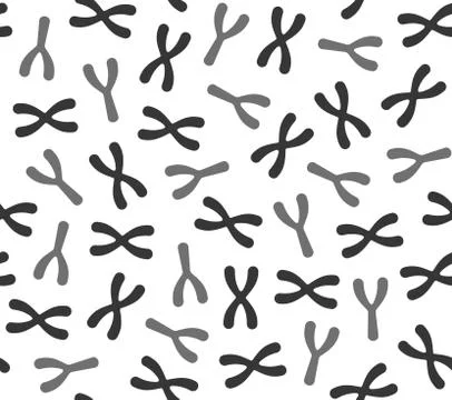 Seamless Chromosomes Pattern on White Background. Vector イラスト素材