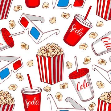 Seamless cinema attributes Stock-Illustration