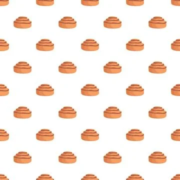 Seamless cinnamon roll pattern for sweet bakery food design 스톡 일러스트