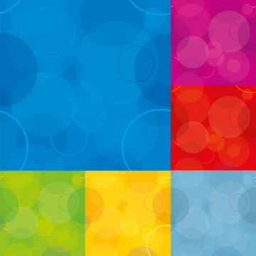 Seamless circle background in multiple colors. Plain. Illustrazione stock