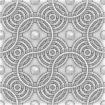 Seamless circle, curve and sphere background Stock Illustration