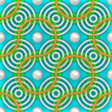 Seamless circle, curve and sphere background Stock Illustration