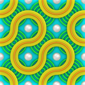 Seamless circle, curve and sphere background Stock Illustration