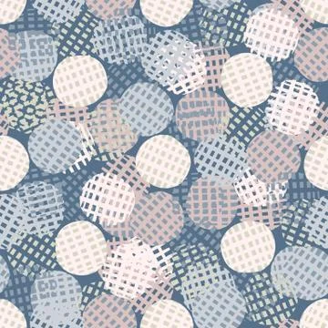 Seamless circle dot shape pattern design. Neutral pastel color in fresh paper Stock Illustration