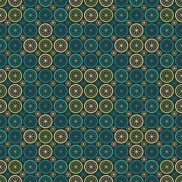 Seamless circle flower pattern Stock Illustration