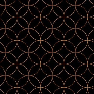 Seamless circle geometric pattern. Abstract golden round geometry shapes, art イラスト素材