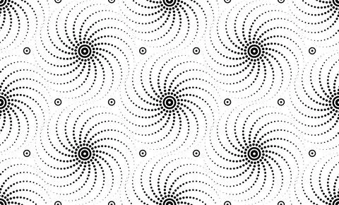 Seamless Circle halftone spiral pattern background Radial speed lines circle Illustrazione stock
