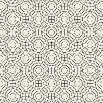 Seamless circle linear pattern. Geometric weave backdrop. graphic print texture Stock Illustration