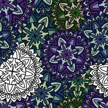 Seamless circle mandala pattern for wrapping paper and fabrics and linens Stock Illustration