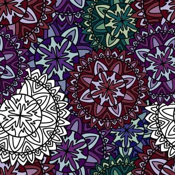 Seamless circle mandala pattern for wrapping paper and fabrics and linens Stock Illustration