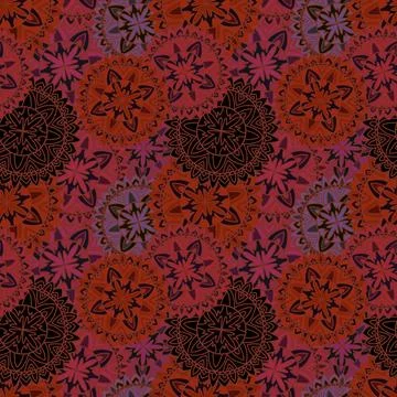 Seamless circle mandala pattern for wrapping paper and fabrics and linens Stock Illustration