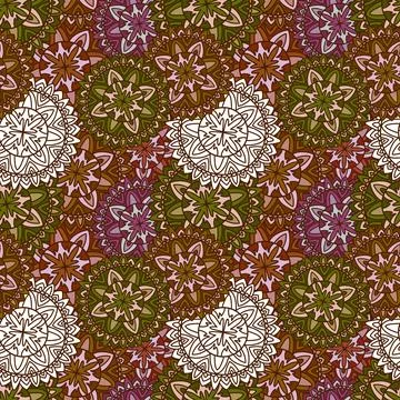Seamless circle mandala pattern for wrapping paper and fabrics and linens Stock Illustration