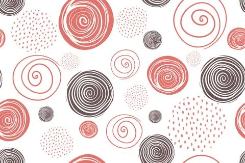 Seamless circle pattern. Abstract vector background. Contemporary textile fabric Stock Illustration