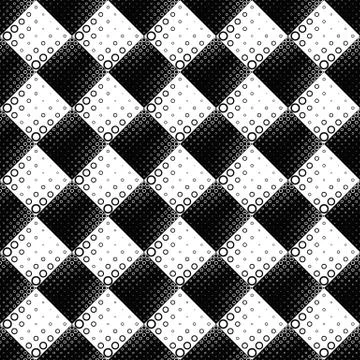 Seamless circle pattern background - abstract monochrome vector design Illustrazione stock