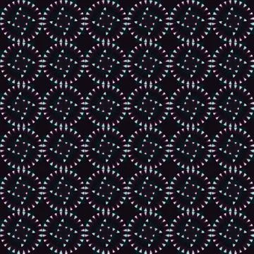 Seamless circle pattern black green purple Stock Illustration