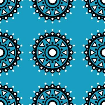 Seamless Circle pattern Design with basisc forms using circle,triangle. Stock Illustration