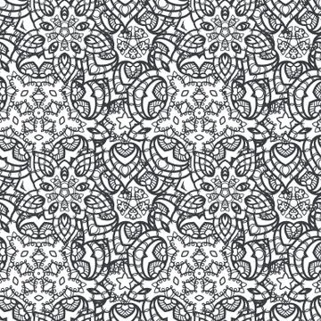 Seamless circle pattern. Islam, Arabic, Indian, ottoman motifs. Mandala desig Stock Illustration